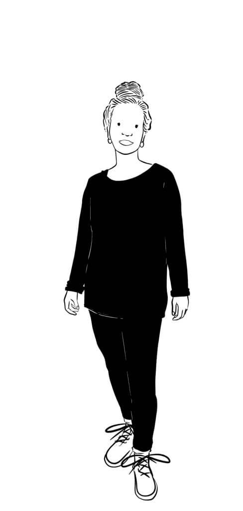 © Tiroler Kinder und Jugend GmbH | Bildquelle: Tiroler Kinder und Jugend GmbH | Urheber:in: Tiroler Kinder und Jugend GmbH Schwarz weiß Zeichnung von Theresa